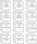 36PCS Waterproof Labels for Bottles, Hand Soap Lotion Shampoo and Conditioner Dispenser Label Stickers, Removable Cleaning Bathroom Labels for Glass or Plastic Bottles(3"x3")