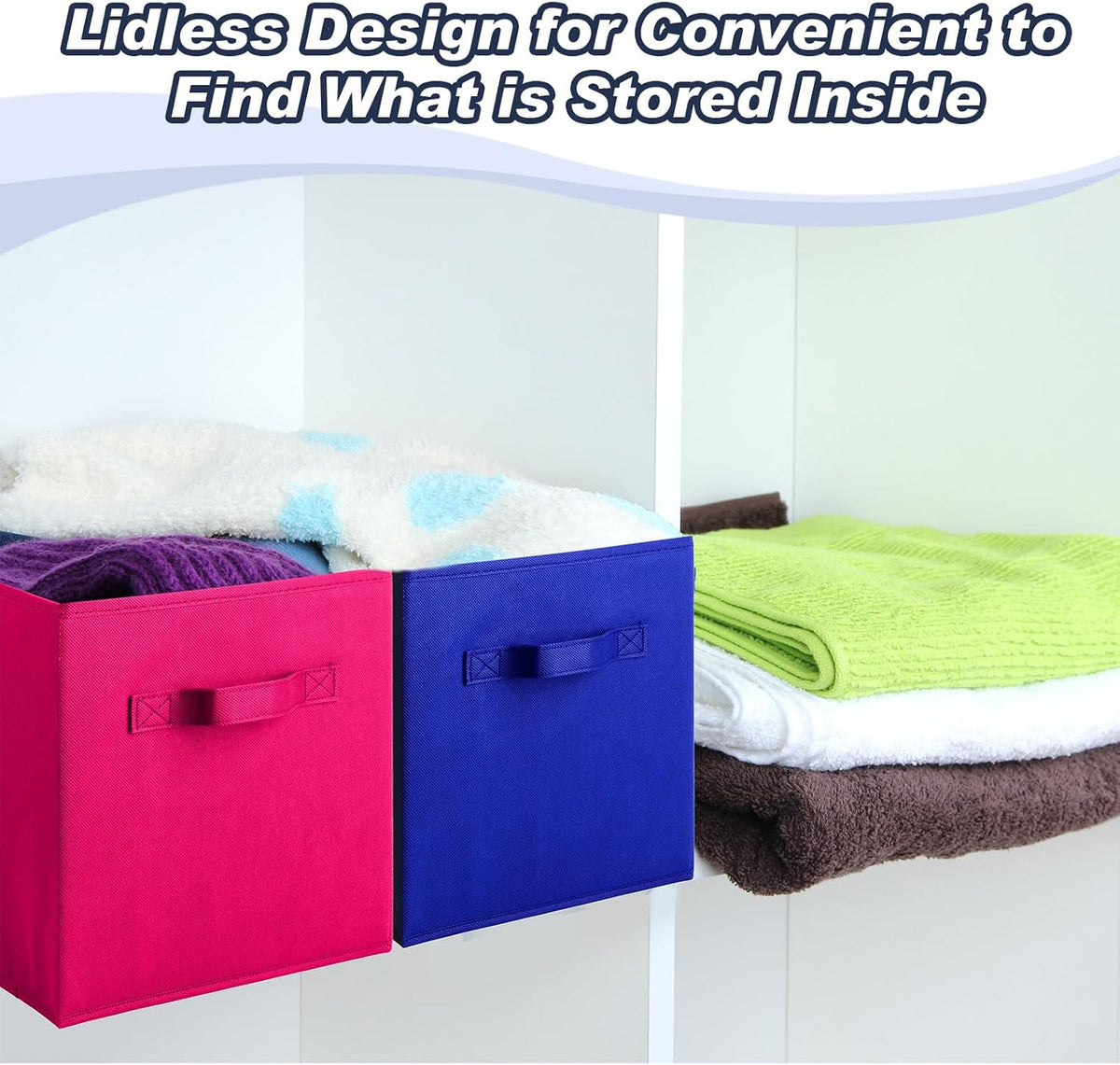 Hillban 24 Pcs Storage Cubes 11'' Collapsible Storage Bins Bulk, Multicolor