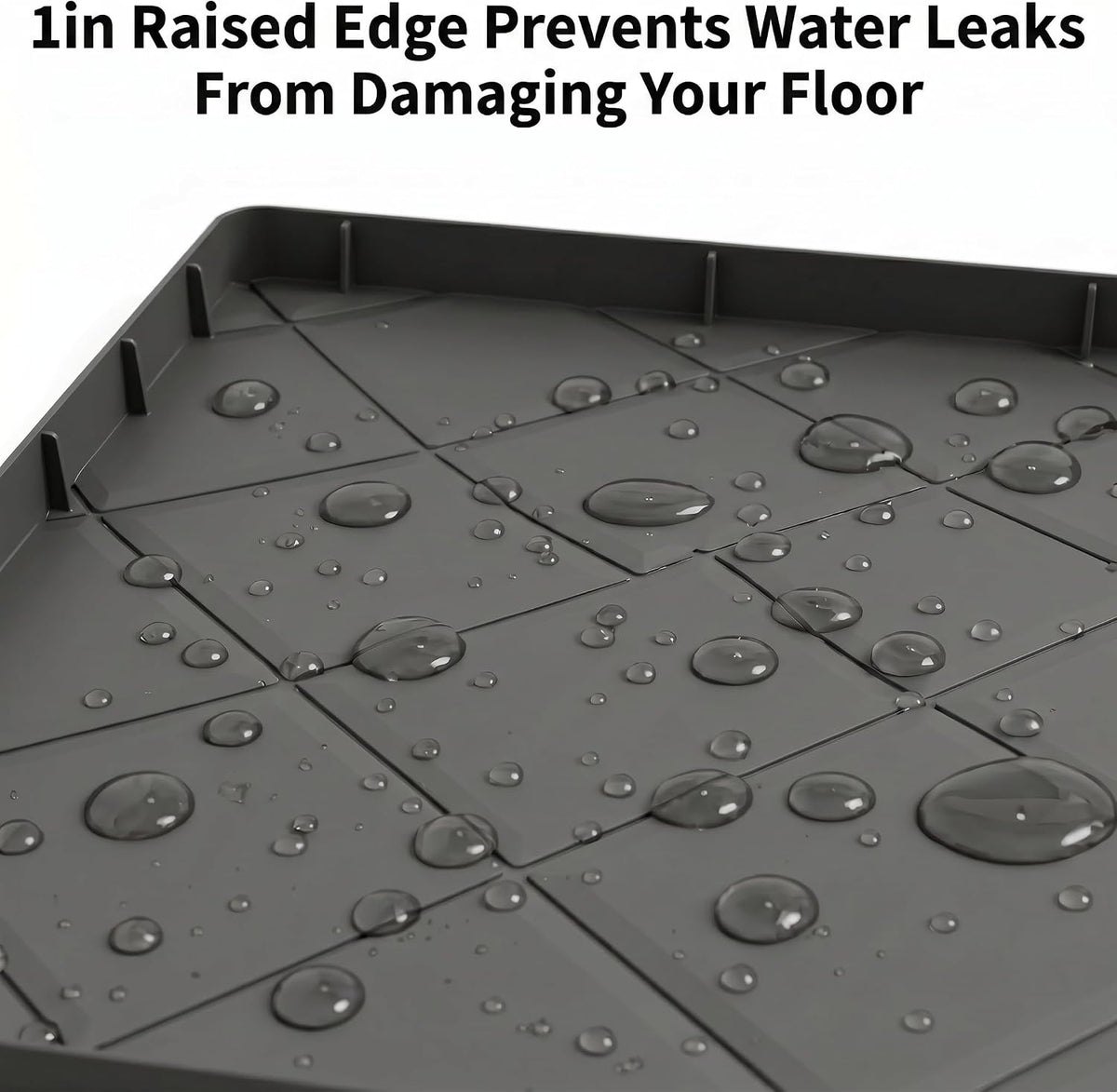 32"x30" Washing Machine Pan Silicone Mat, Upgraded 1" Raised Edges