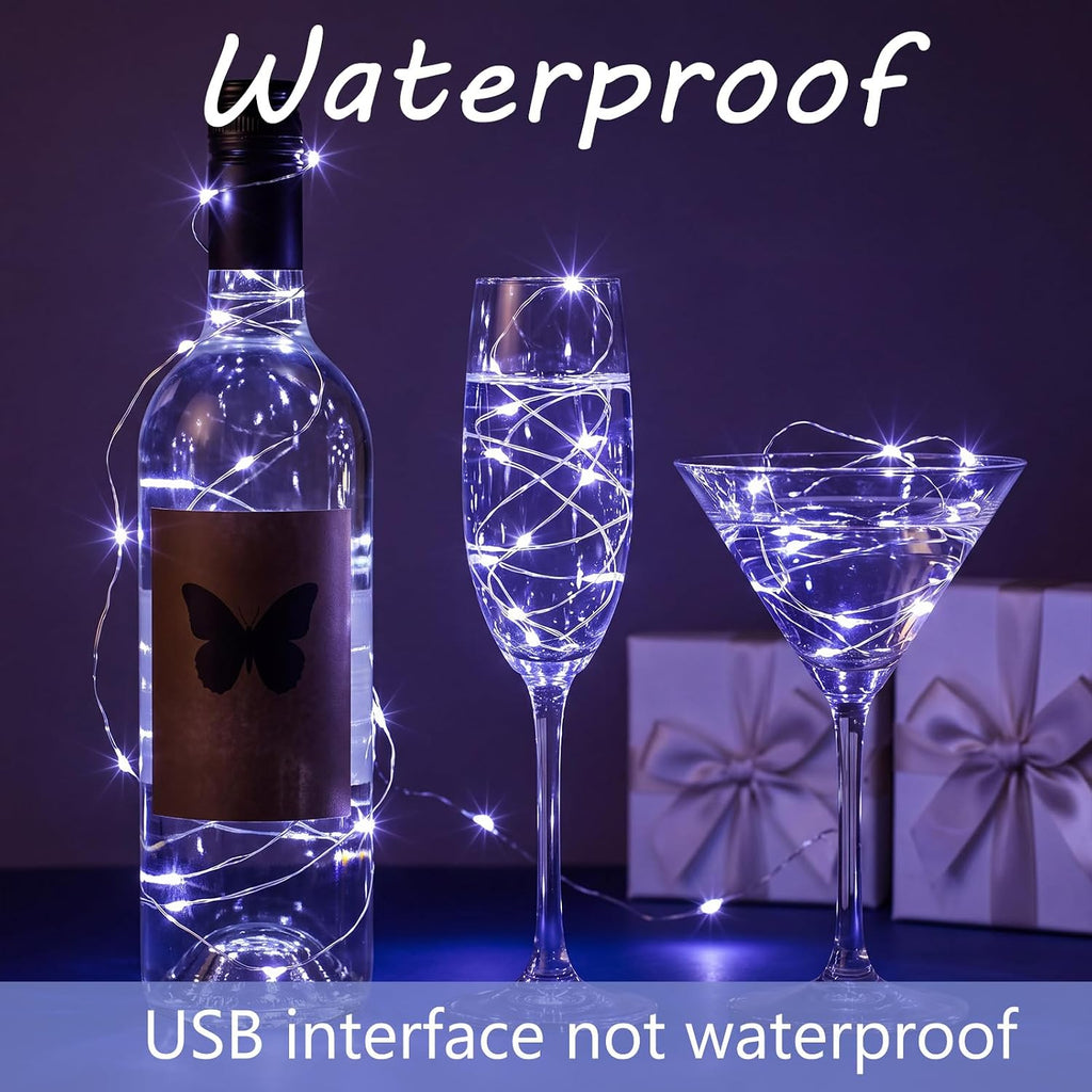 Macarrie Fairy Lights 33ft 100 LED USB Light, Cool, White USB, 20 Pcs