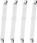 Sopito Sheet Straps, Adjustable Elastic Bed Sheet Holder, 4pcs White