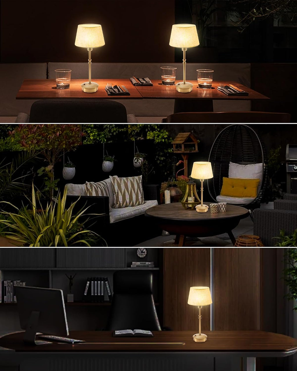 UMEXUS Cordless Rechargeable Table Lamp, Small Battery Operated Table Light