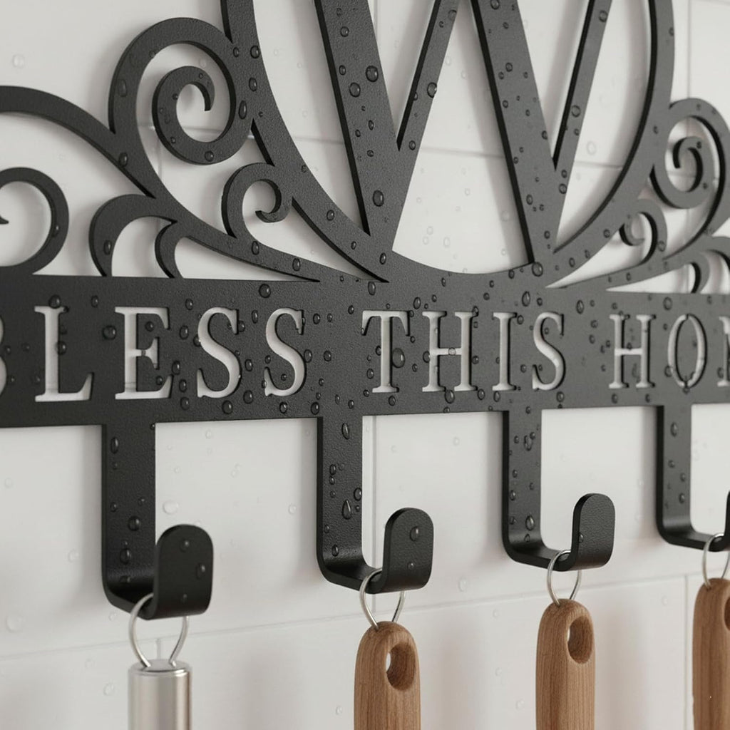 Personalized Metal Letter B Key Holder for Wall, Monogram Coat Rack Wall Mount, Key Hooks Perfect for Bathroom, Living Room, Kitchen, Office Ideal Wedding, Anniversary, Housewarming Gift