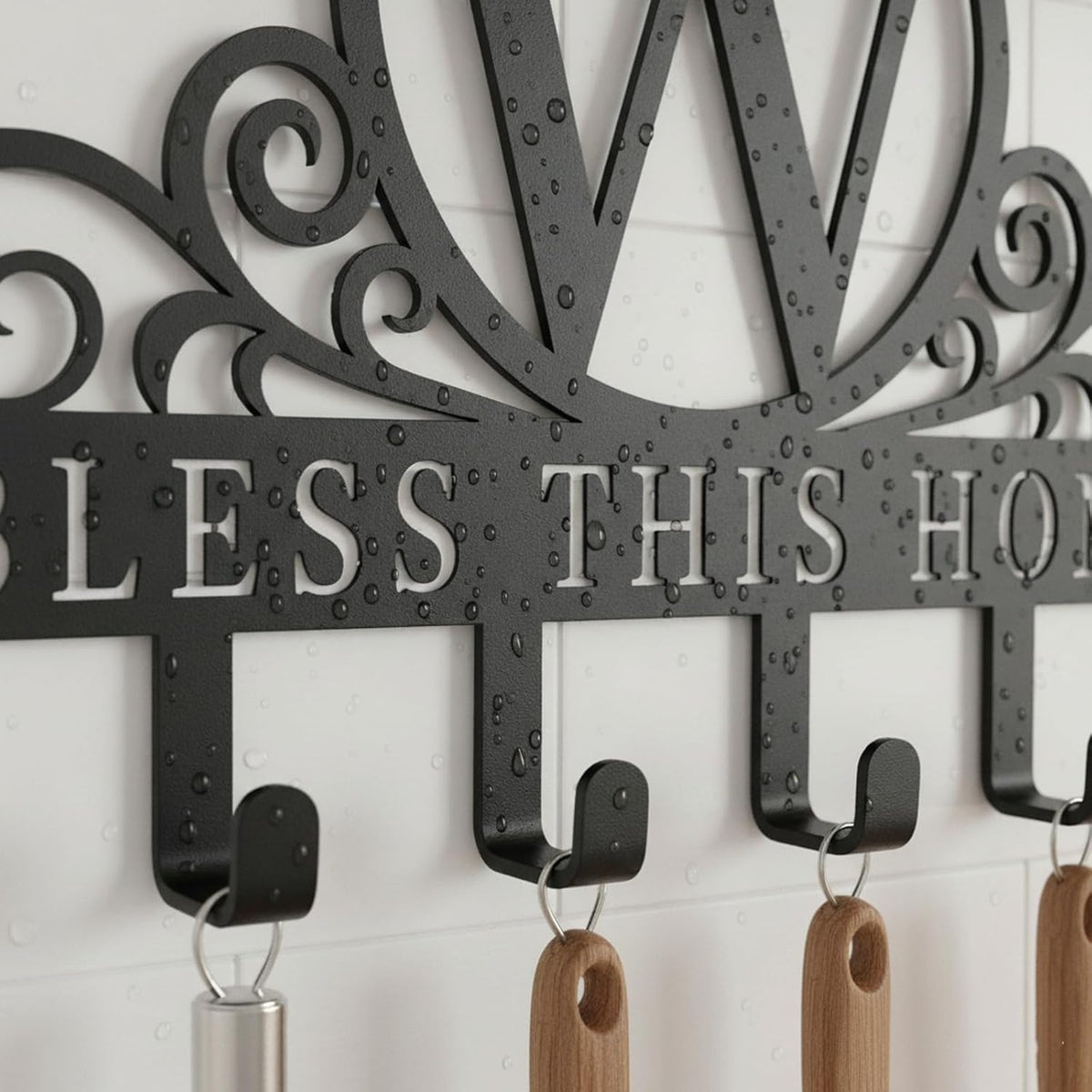 Personalized Metal Letter B Key Holder for Wall, Monogram Coat Rack Wall Mount, Key Hooks Perfect for Bathroom, Living Room, Kitchen, Office Ideal Wedding, Anniversary, Housewarming Gift