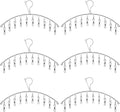 6 Pack Laundry Drying Hanger Rack, Stainless Steel Sock Underwear Peg Hanger with 10 Pegs Windproof Hokk