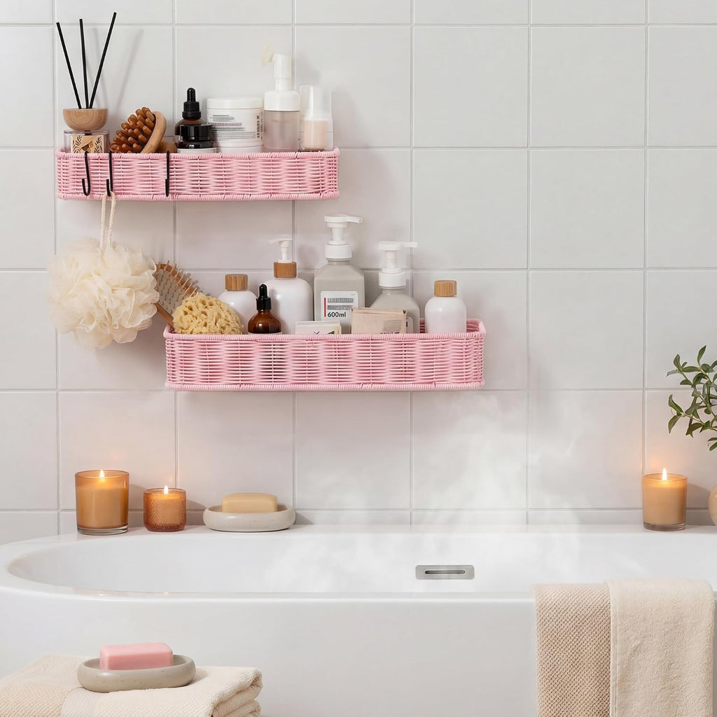 GRANNY SAYS Shower Caddy Hanging, Pink Shower Shelves for Inside Showers