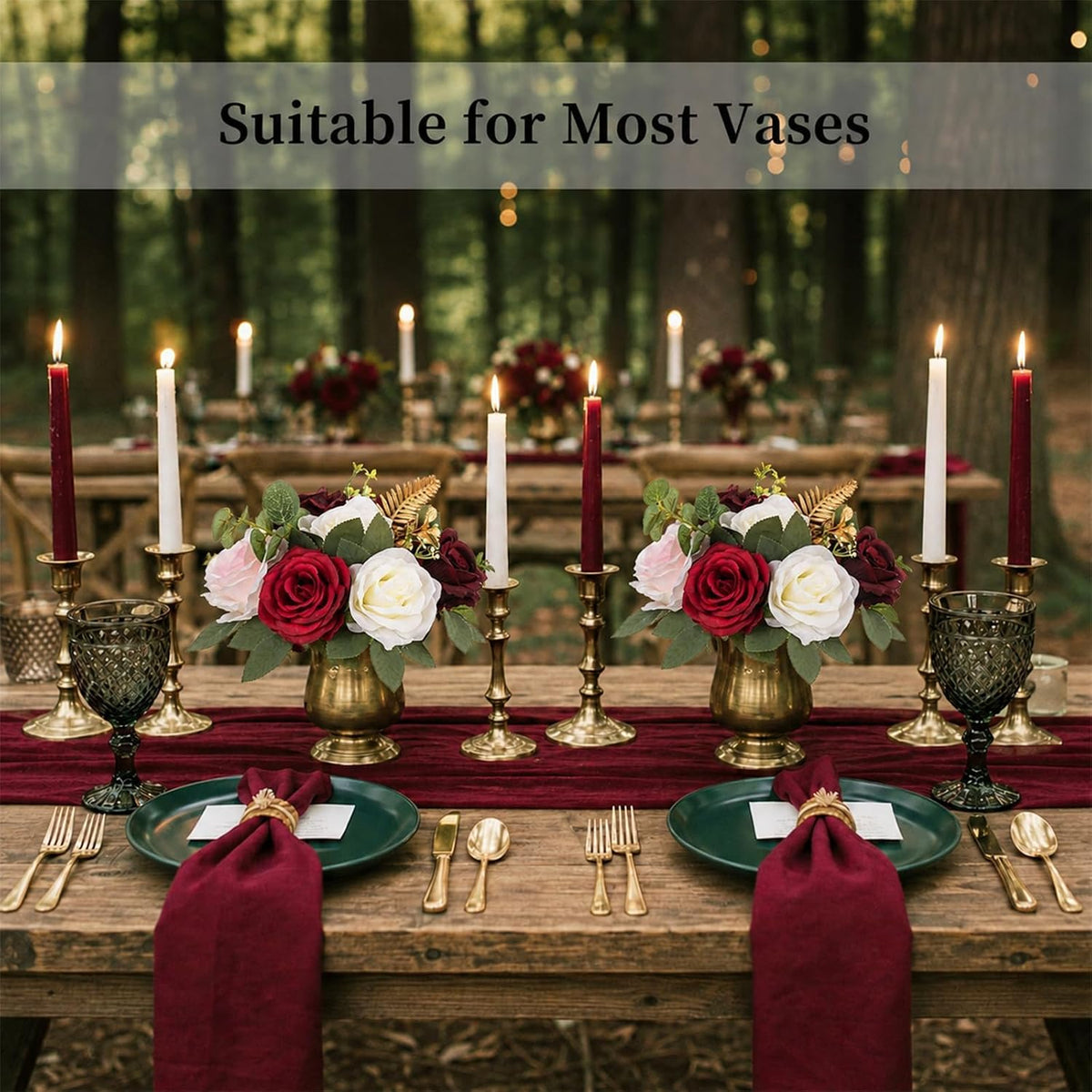 BLOSMON Artificial Rose Flowers Ball Wedding Centerpieces, 2 Pcs, Burgundy