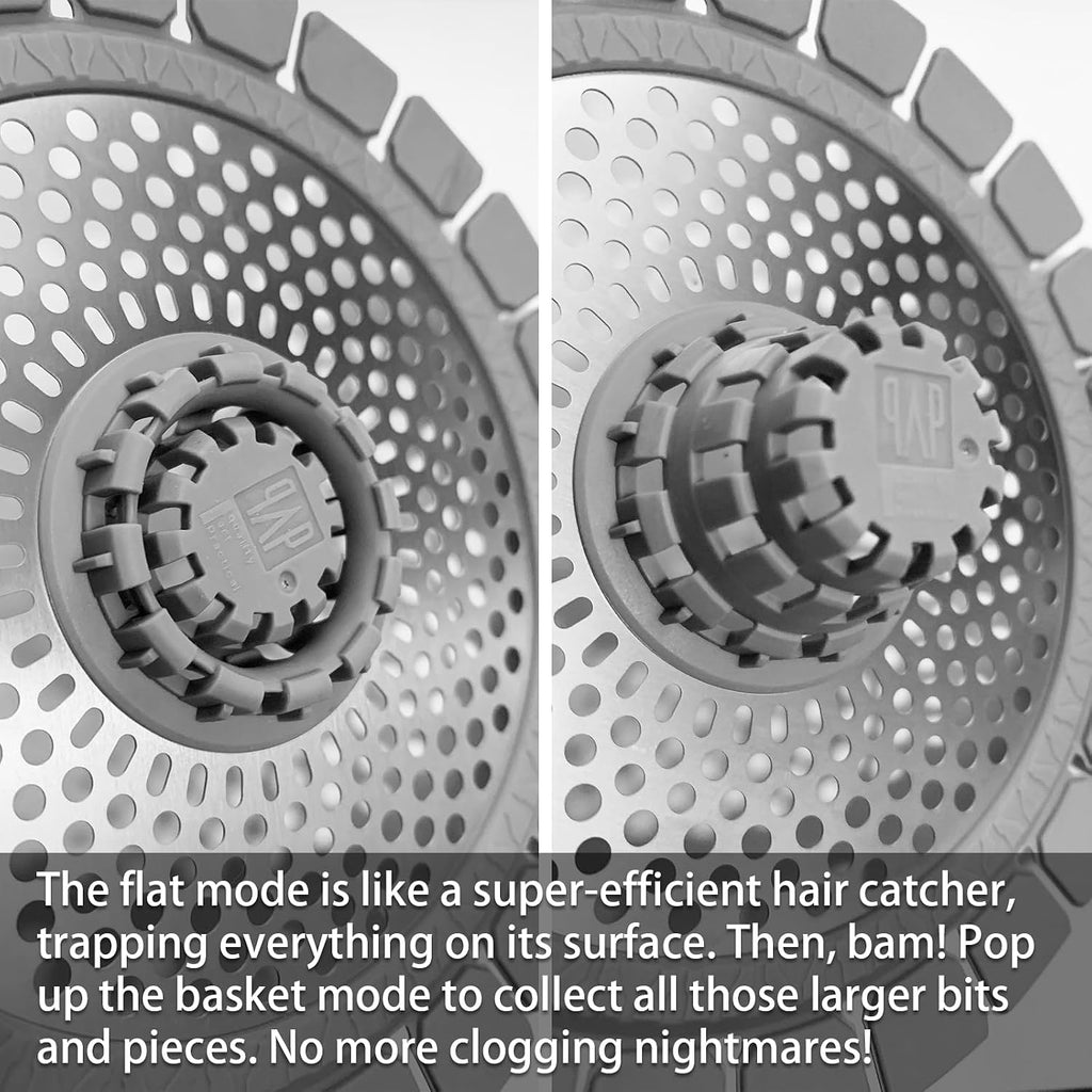 QAP Shower Drain Hair Catcher, Stainless Steel Bathtub Strainer 2-Pack