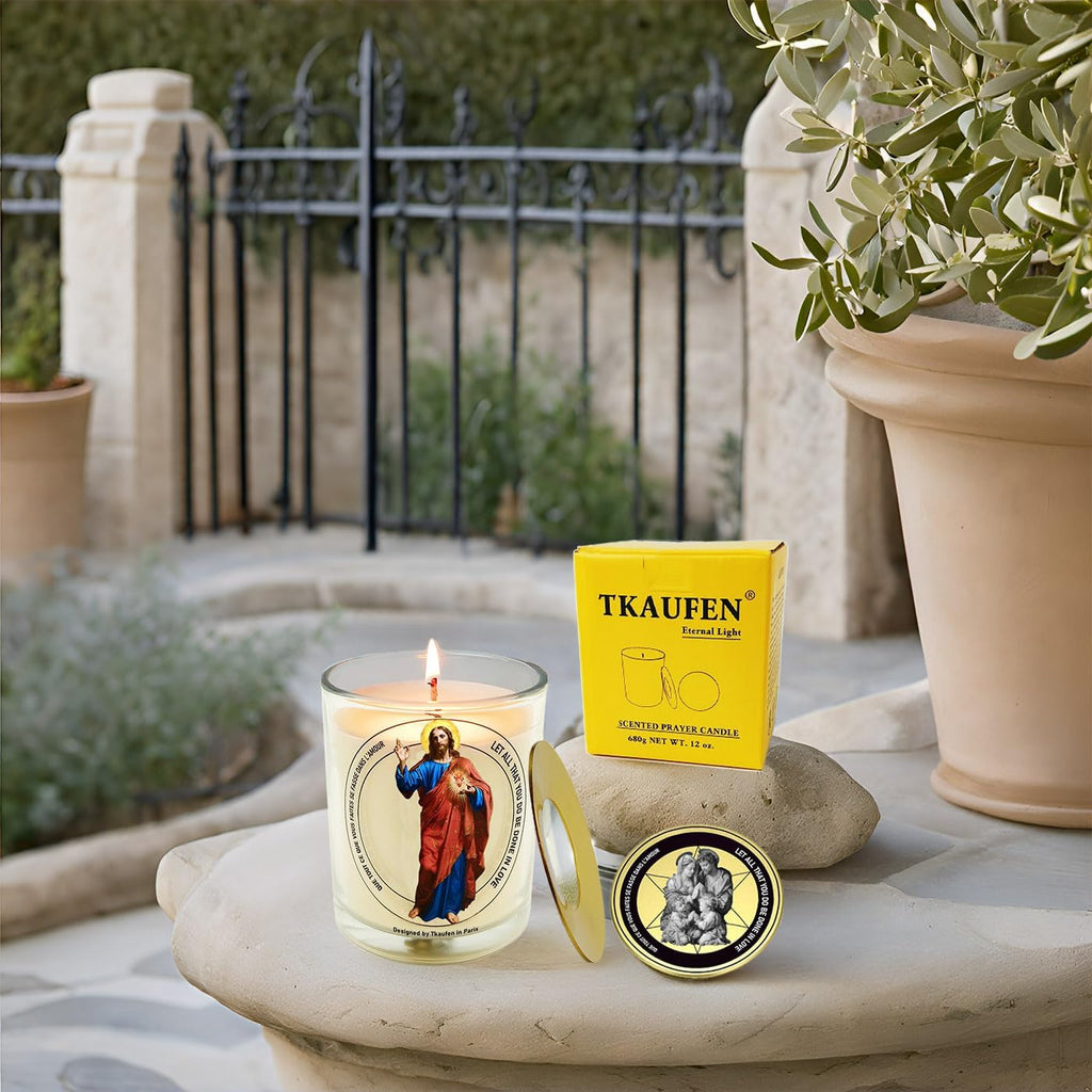 Sacred Heart of Jesus Frankincense Lavender Scented Candle 50H