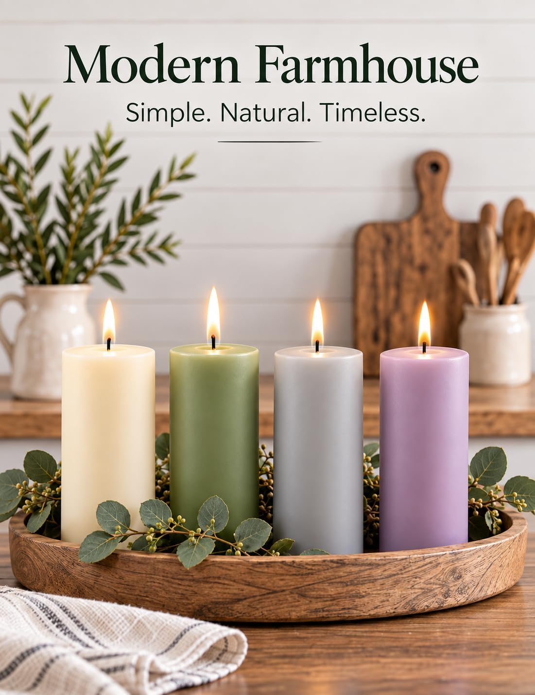 2×4 Inch Morandi Muted Neutral Pillar Candles for Home