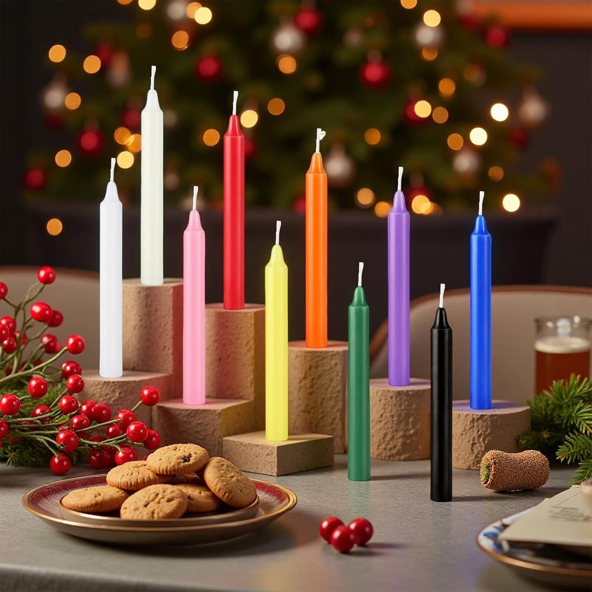 Spell Candles 40 Pack Bulk - 4 Inch Colored Mini Taper Candles for Rituals, Witchcraft & Wiccan Altar, Unscented Candles Compatible with Chime Holders, Prayer, Meditation, Birthday Decor