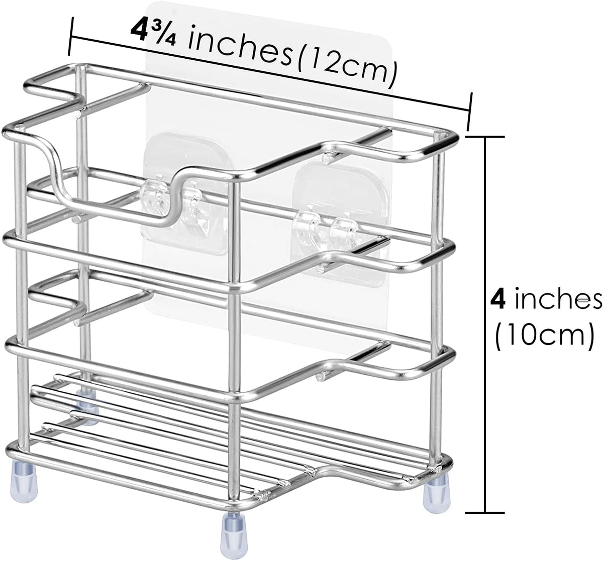 Linkidea Self-Adhesive Toothbrush Holder, 3-Slot Stainless Steel Stand