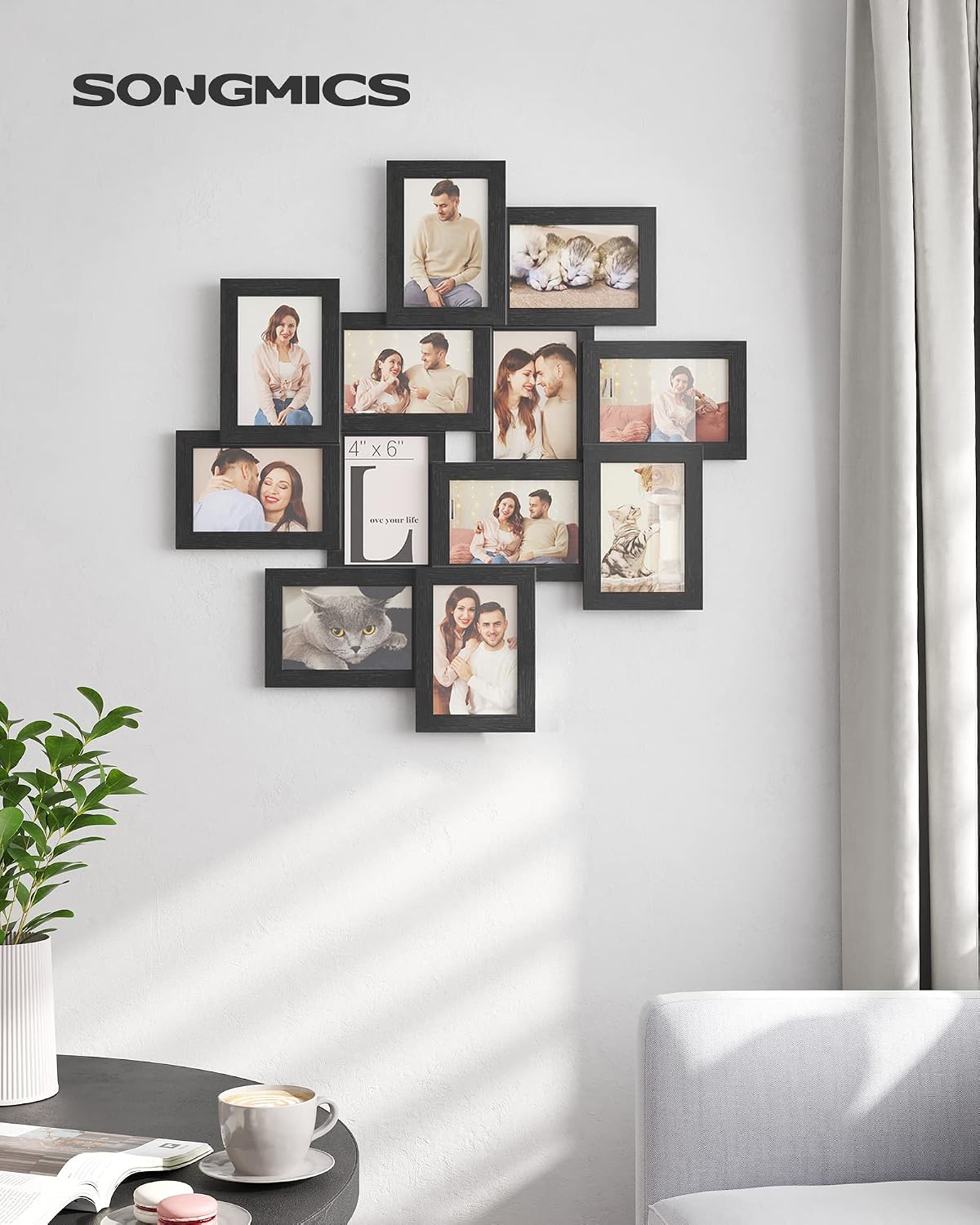 SONGMICS 12-Pack 4 x 6 Collage Picture Frames with Glass Front