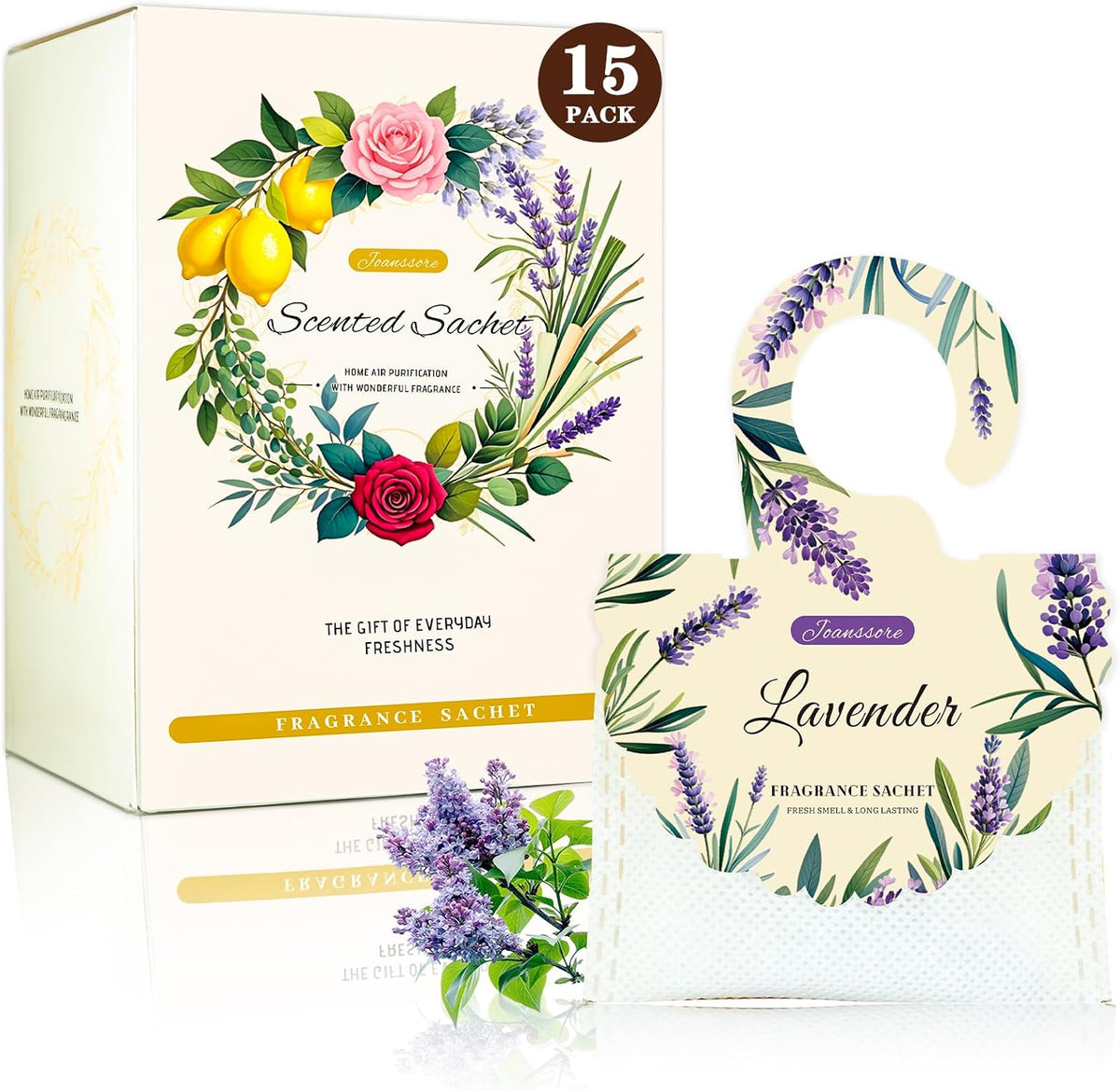 15 Packs Lavender Scented Sachets Bag for Drawers and Closets