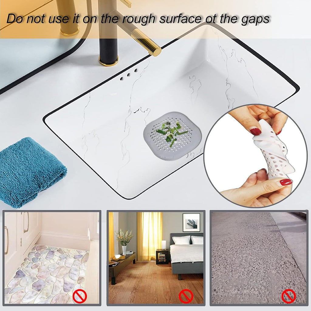 Bovinde Hair Drain Catcher,Square Cover for Shower 2 Pack (White)
