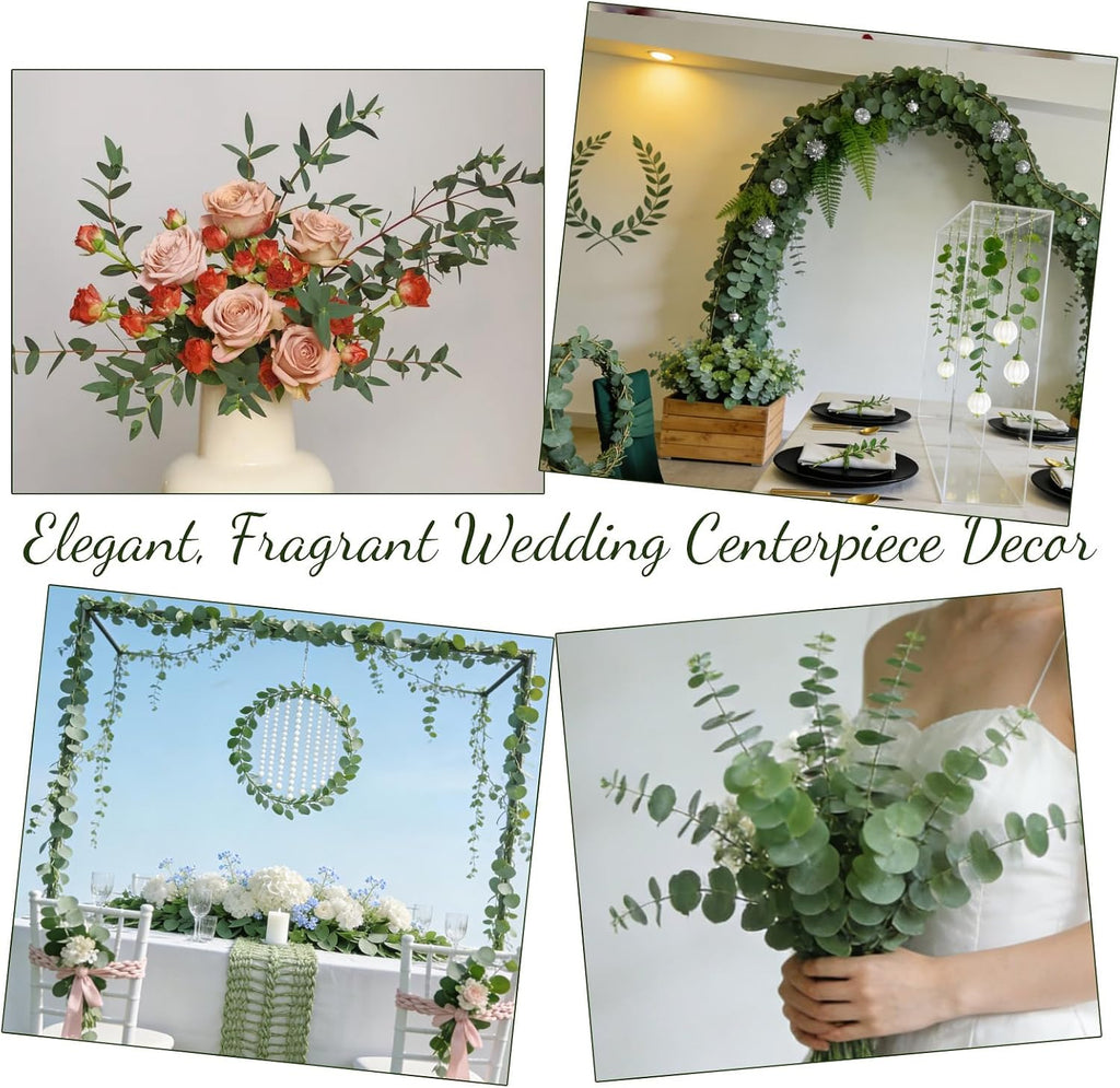 7-12 Pcs Preserved Eucalyptus Stems, 14-17" Greenery Leaves for Vase Filler