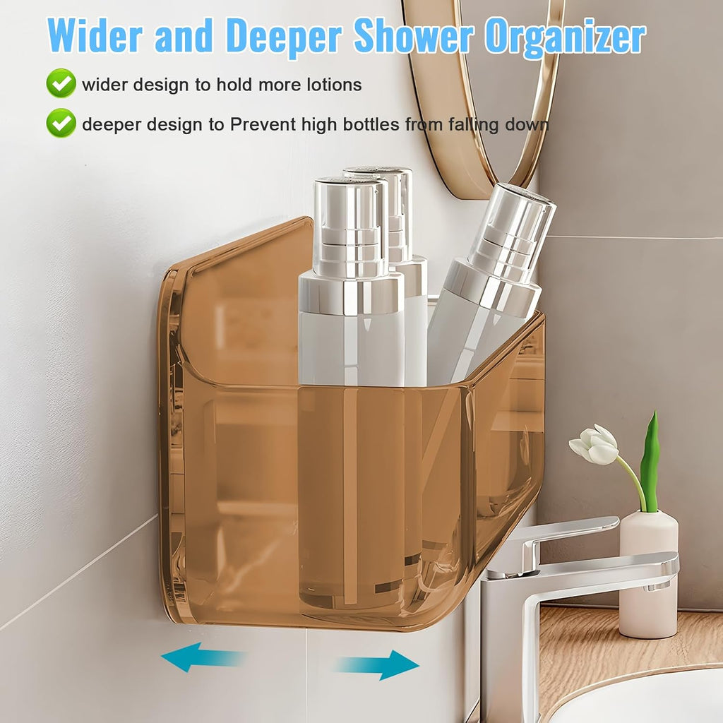 CGBE 2-Pack Cabinet Door Organizer, Self Adhesive Bathroom Shelves, Amber