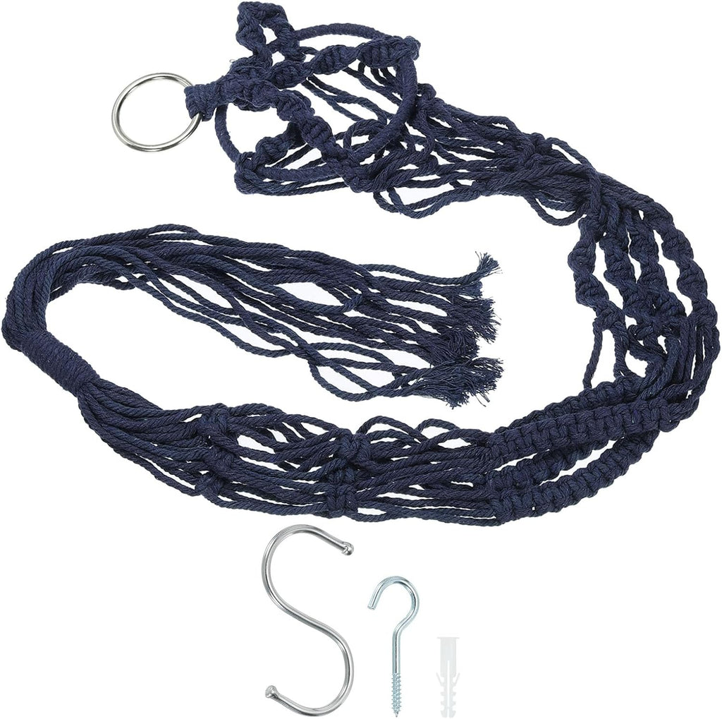 PATIKIL Macrame Hanging Planter, 35 Inch Handmade Hanging Plant Holders Flower Pot Hanger Flower Pot Hanger for Indoor Outdoor Decor, Navy Blue