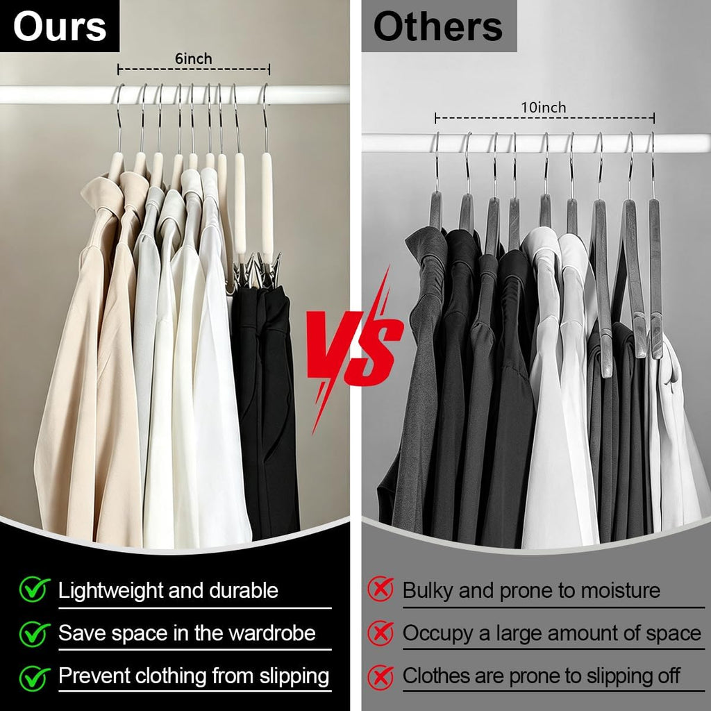 KISEER 15 Pack 16 Inch Velvet Clothes Hangers with Adjustable Clips, Heavy Duty Non Slip Space Saving Pants Skirt Hangers for Closet, Suit, Coat, Shorts, Dress (White)