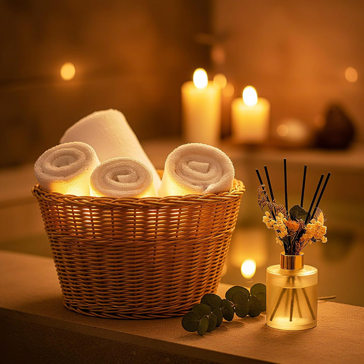 Rtteri 2 Sets Empty Reed Diffuser Bottles with Sticks, 5oz,Milky Color