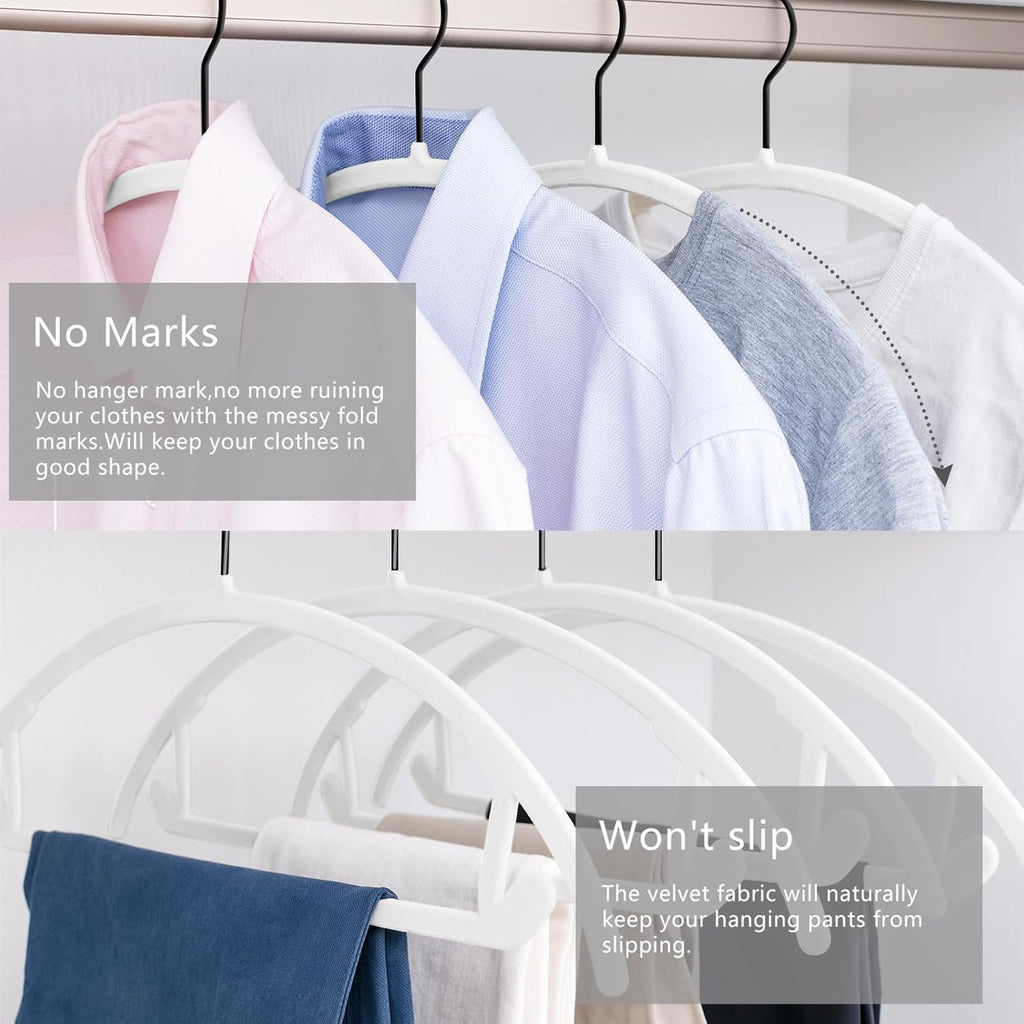 MIZGI Velvet Hangers 50 Pack, Patented Rounded Shoulder Sweater Hangers