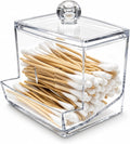 Cotton Swab Holder with Lid, Clear Plastic Swab Dispenser Jar
