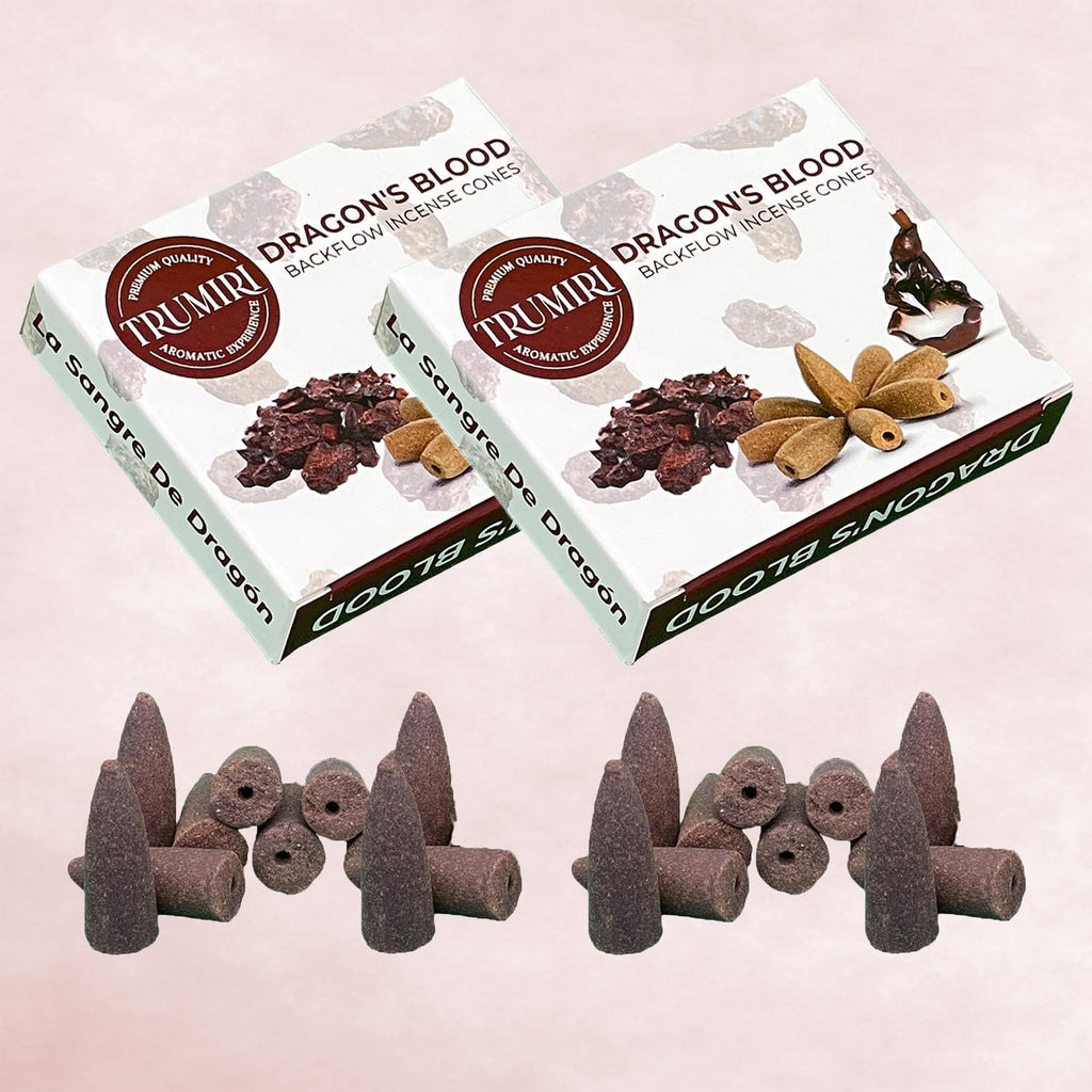 Dragons Blood Backflow Incense Cones - Total 20 Incense Cones Waterfall - Dual Pack of 10 Incense Backflow Cones - Waterfall Incense Cones - Incense Waterfall Cones