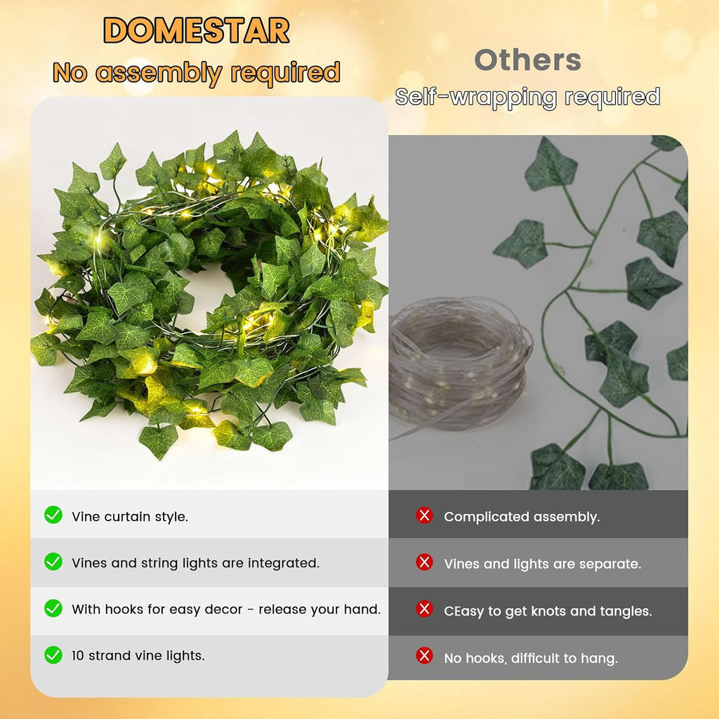 DomeStar Vine Lights, 300 LED Vines with Fairy Lights with Remote, Ambient