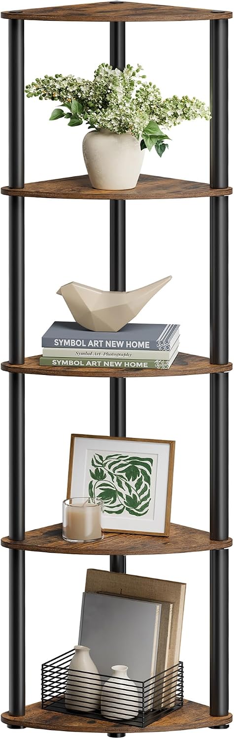 SONGMICS HOME 5-Tier Corner Shelf, Toolless Assembly