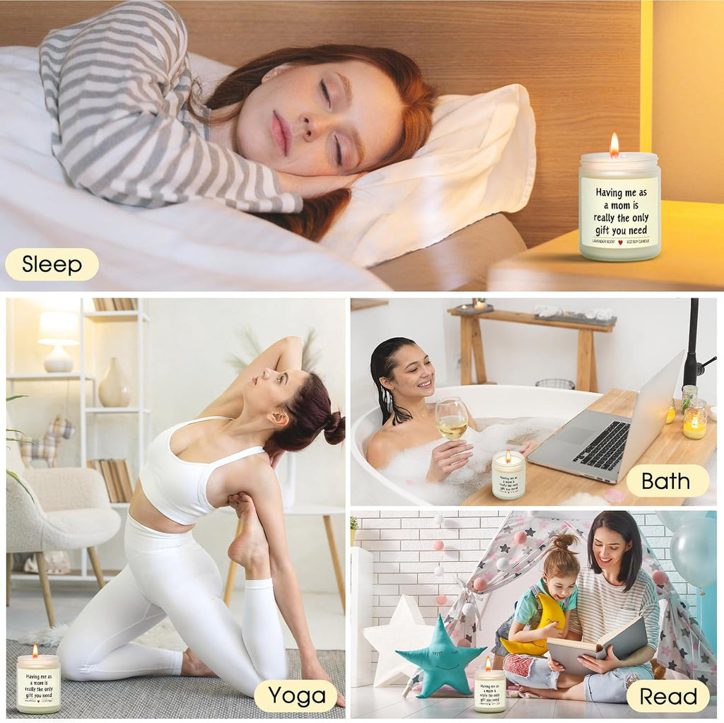 KOSMICKISS Lavender Soy Candle, Daughter Gifts from Mom 9oz, 1 Pack