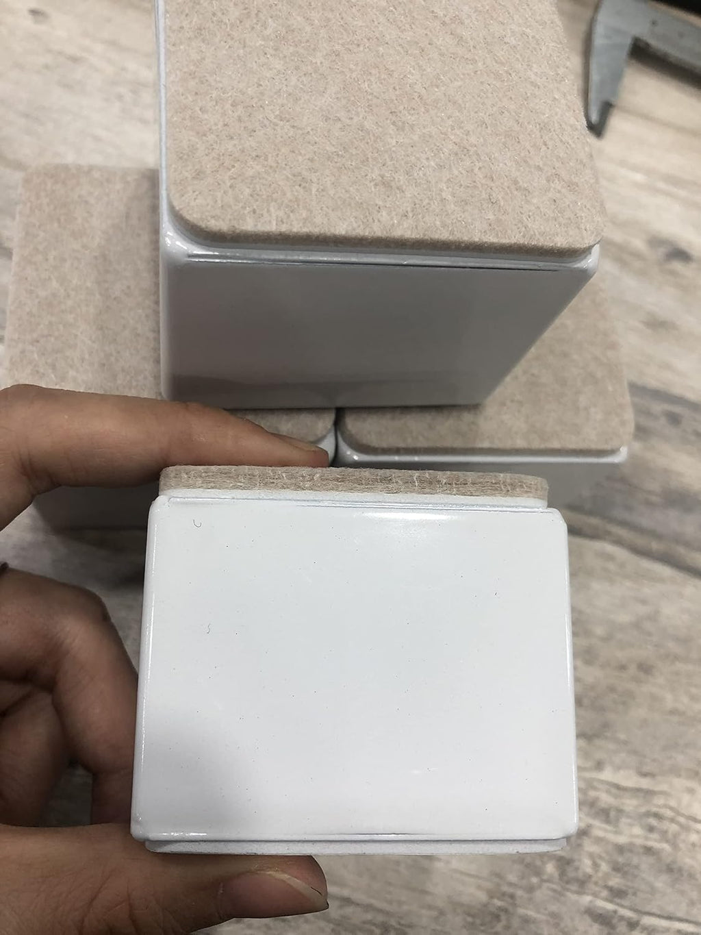 2" Self Adhesive Bed and Furniture Risers,Square White 60x52mm(WH)