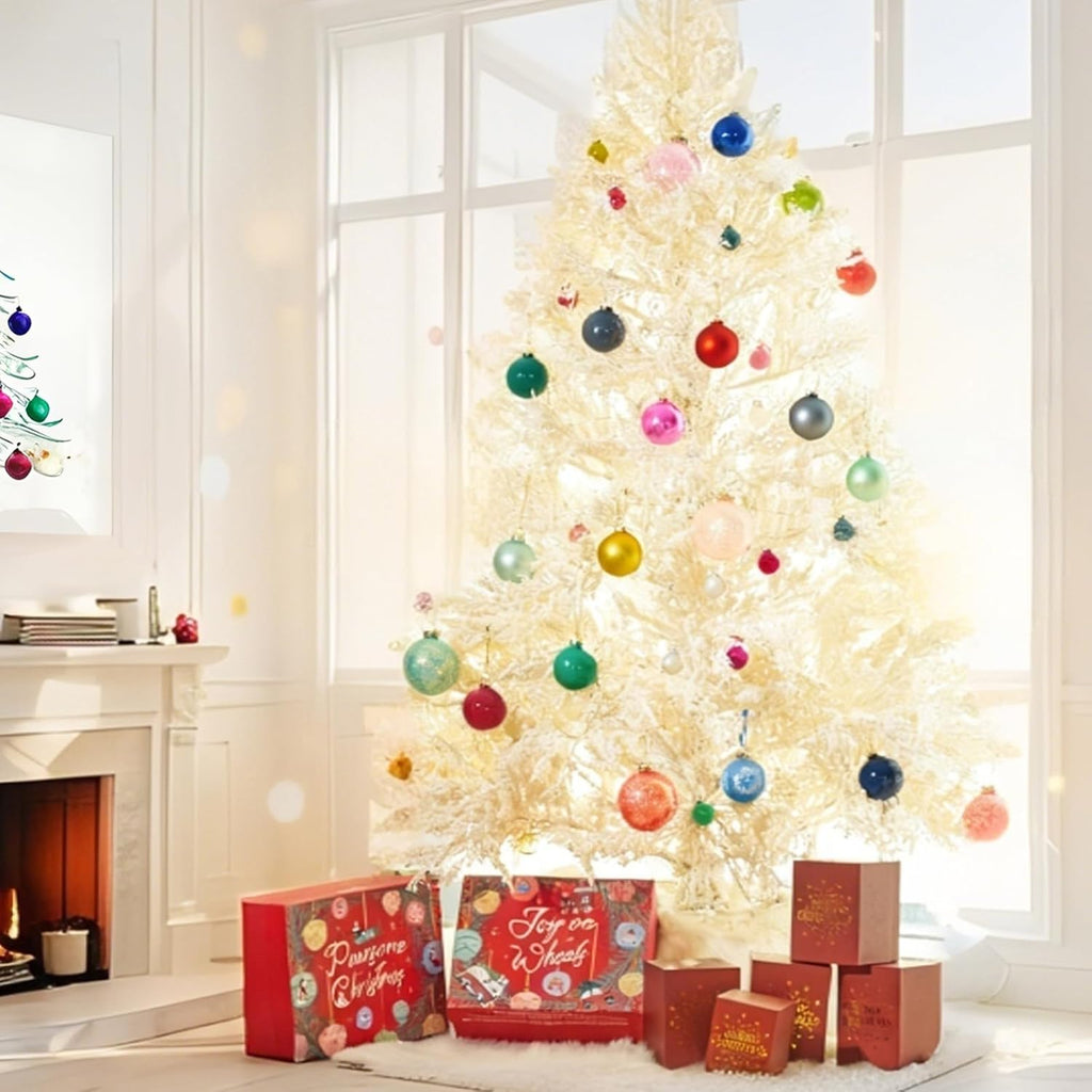 WDS WONDROUS Christmas Ornaments Blue Green Set of 12 Christmas Ball Glass