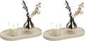 Koville Italian Travertine Tray, 12"x6" Vanity Decorative Marble Tray for Countertop, Catchall Tray for Perfume, Candles, Jewelry Dish Tray (Pack of 2)