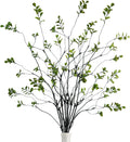 Krissing 8 Pcs Faux Greenery Stems, 37-Inch Ficus Branches for Vase