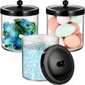 SheeChung 3 Pack 50 Oz Large Apothecary Jar with Black Stainless Steel Lid