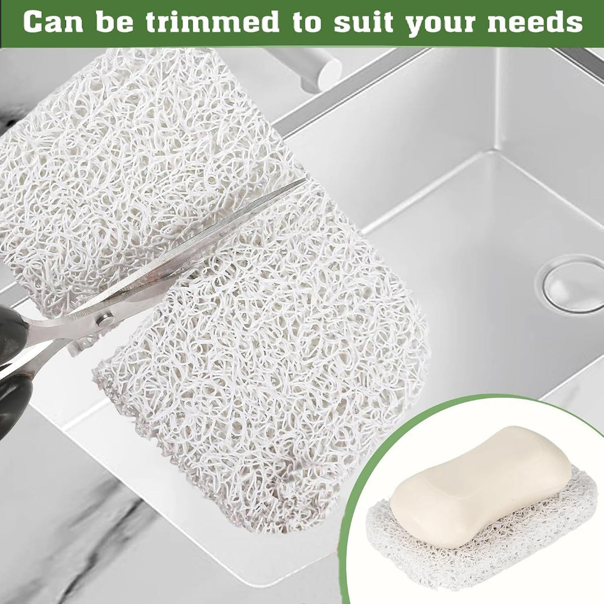 4 Pack Soap Holder Pad，Soap Holder for Kitchen & Bathroom，White Non-Slip Soap Lifting Pads for Soap Dish