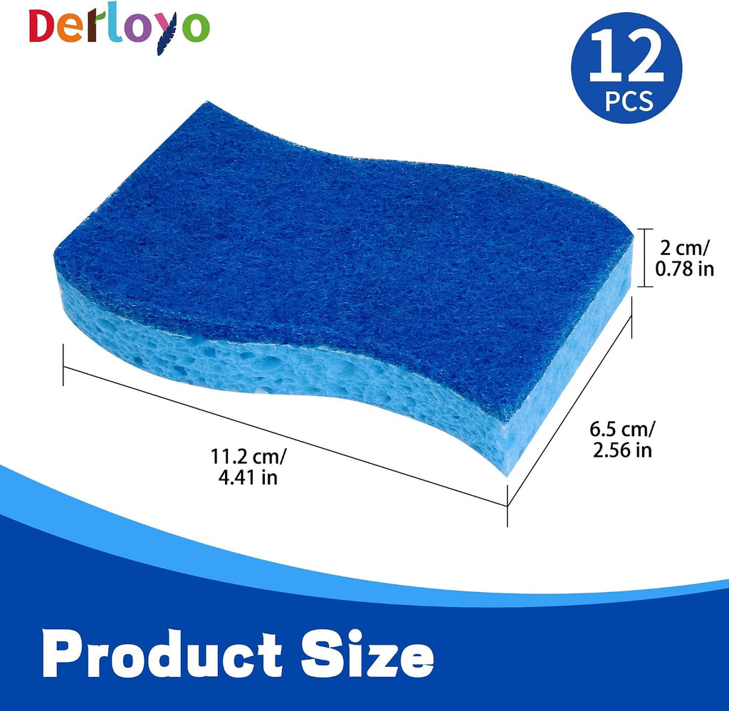 Non Scratch Scrub Sponge-12 Count, Sponges for Dishes, Blue