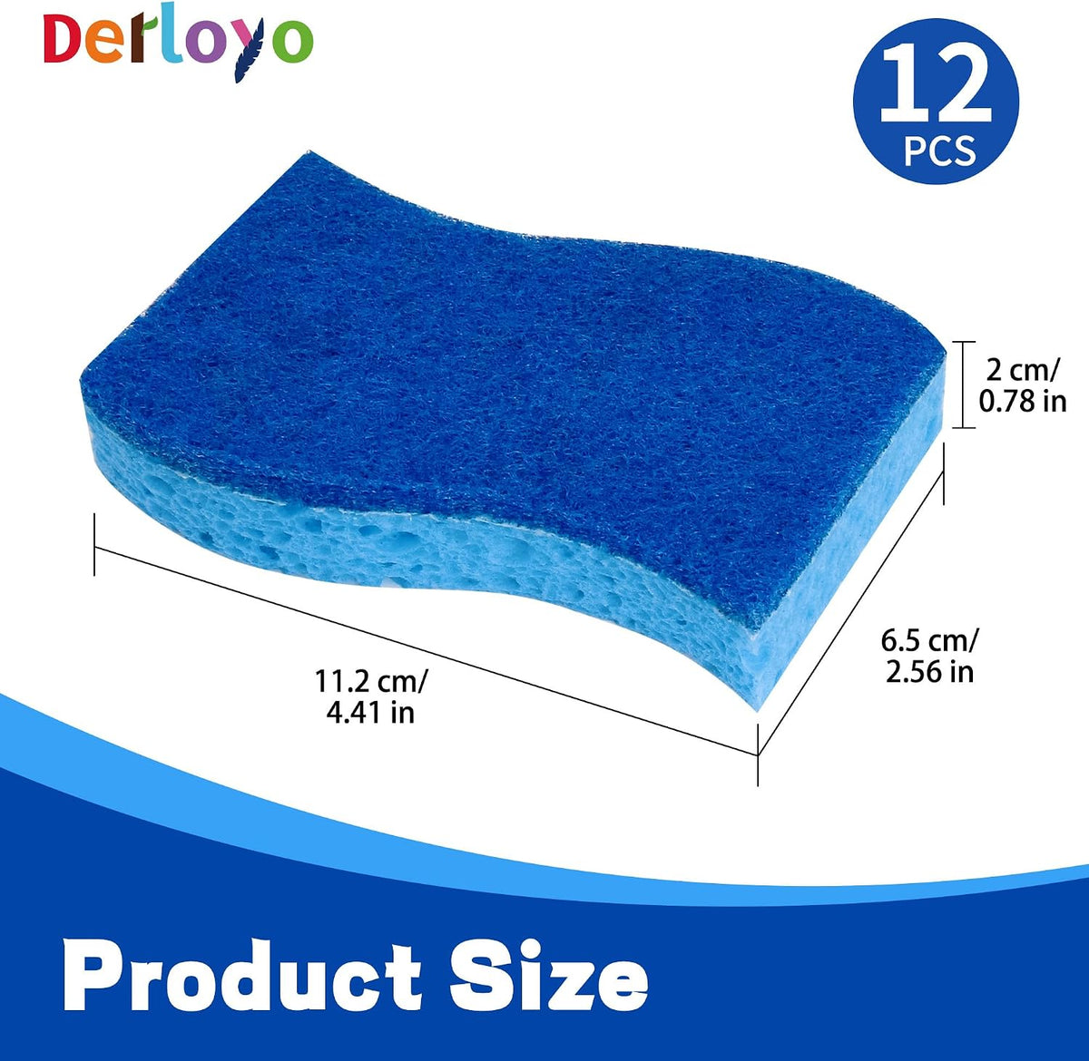 Non Scratch Scrub Sponge-12 Count, Sponges for Dishes, Blue