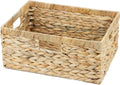 Large Wicker Basket, Water Hyacinth Wicker Storage Basket for Organizing