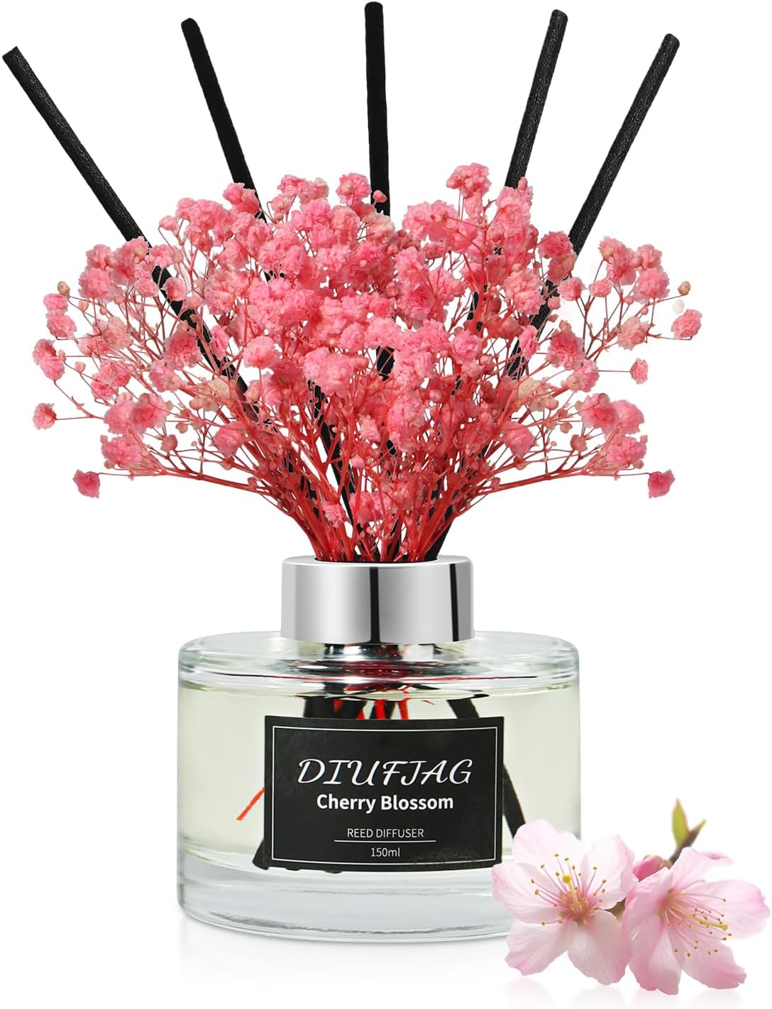 Cherry Blossom Reed Diffuser Set, 5.07 fl oz Scented Oil Diffuser