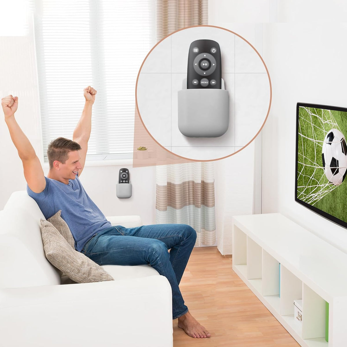 12Pcs Remote Control Holder Wall Mounted Adhesive Remote Holder