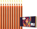 Set of 20 Solid Color Taper Candles – 4-Inch Dripless Paraffin Wax Candles with Cotton Wick – Ideal for Weddings, Shabbat, Holiday & Home Decor, Gift Set (Orange)