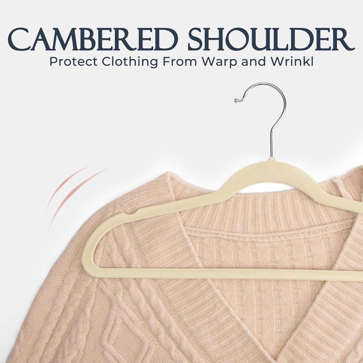 HOUSE DAY Beige Velvet Hangers 120 Pack, Premium Non Slip Clothes Hanger