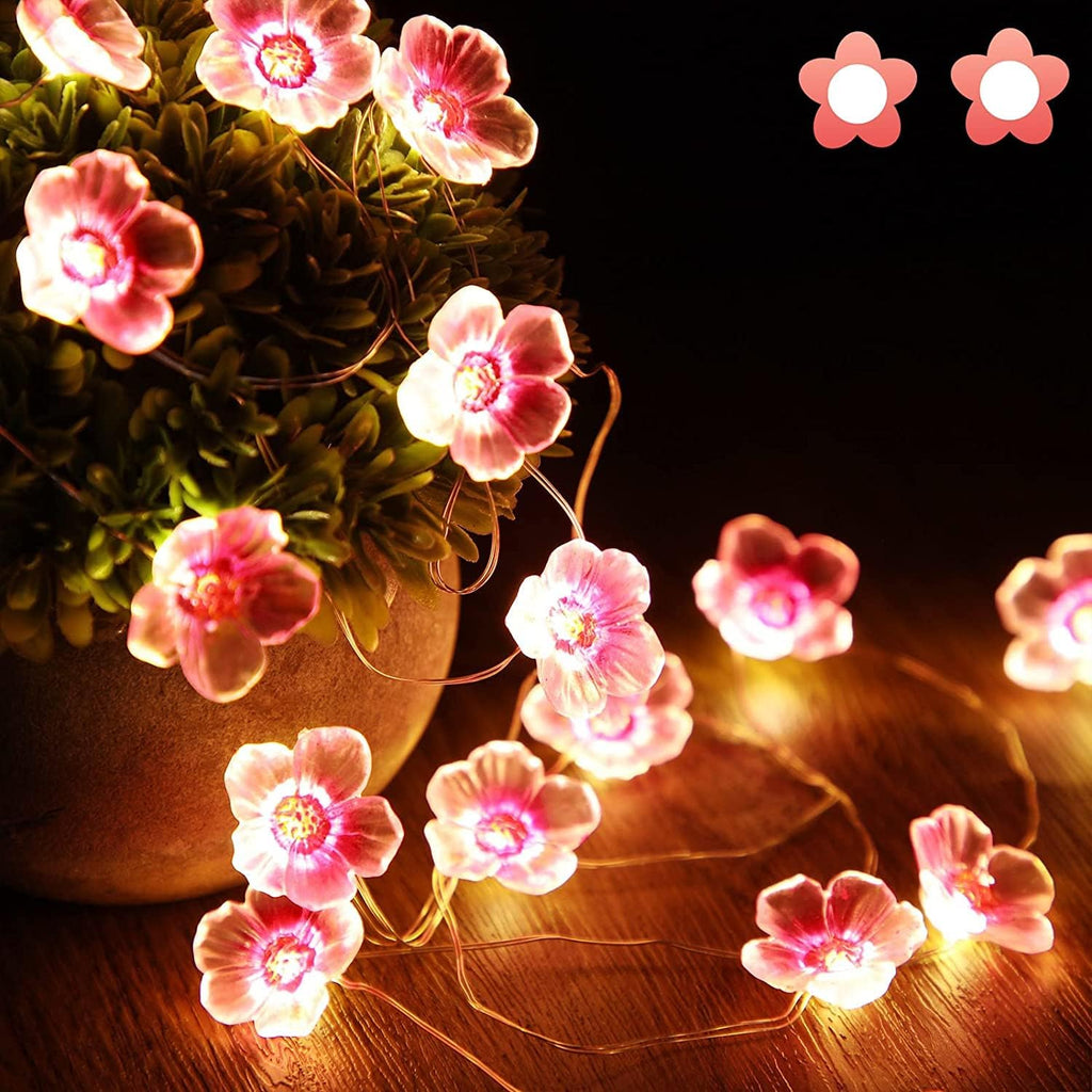Mudder 2 Pack 13 FT 40 LEDs Cherry Blossom Flower String Lights