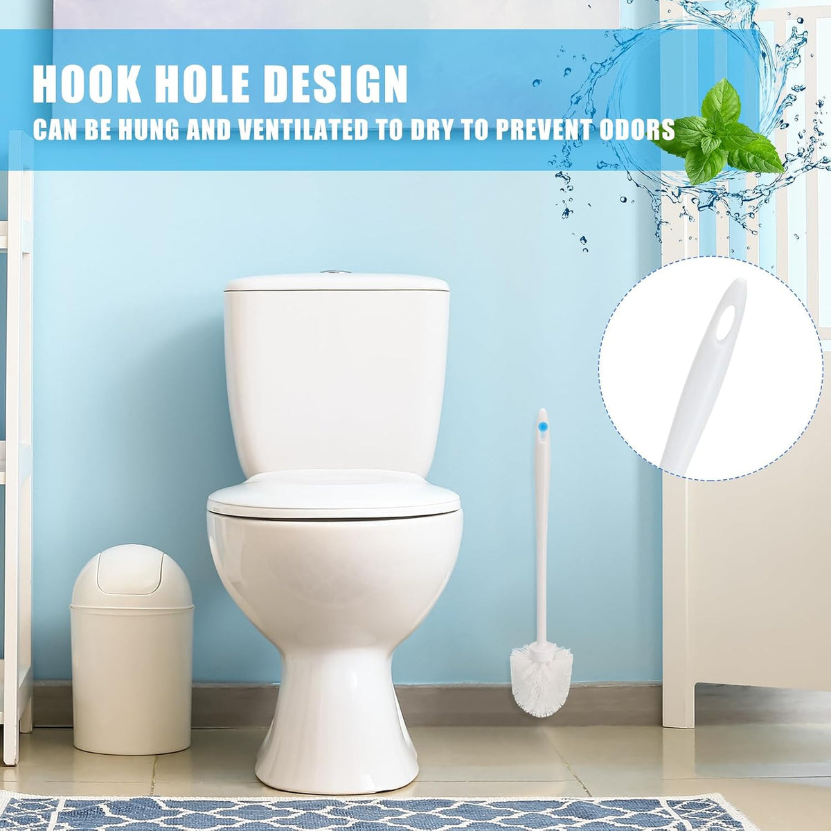 Tioncy 1 Pcs 14.2 Inch Toilet Brushes for Bathroom Bowl Scrubber