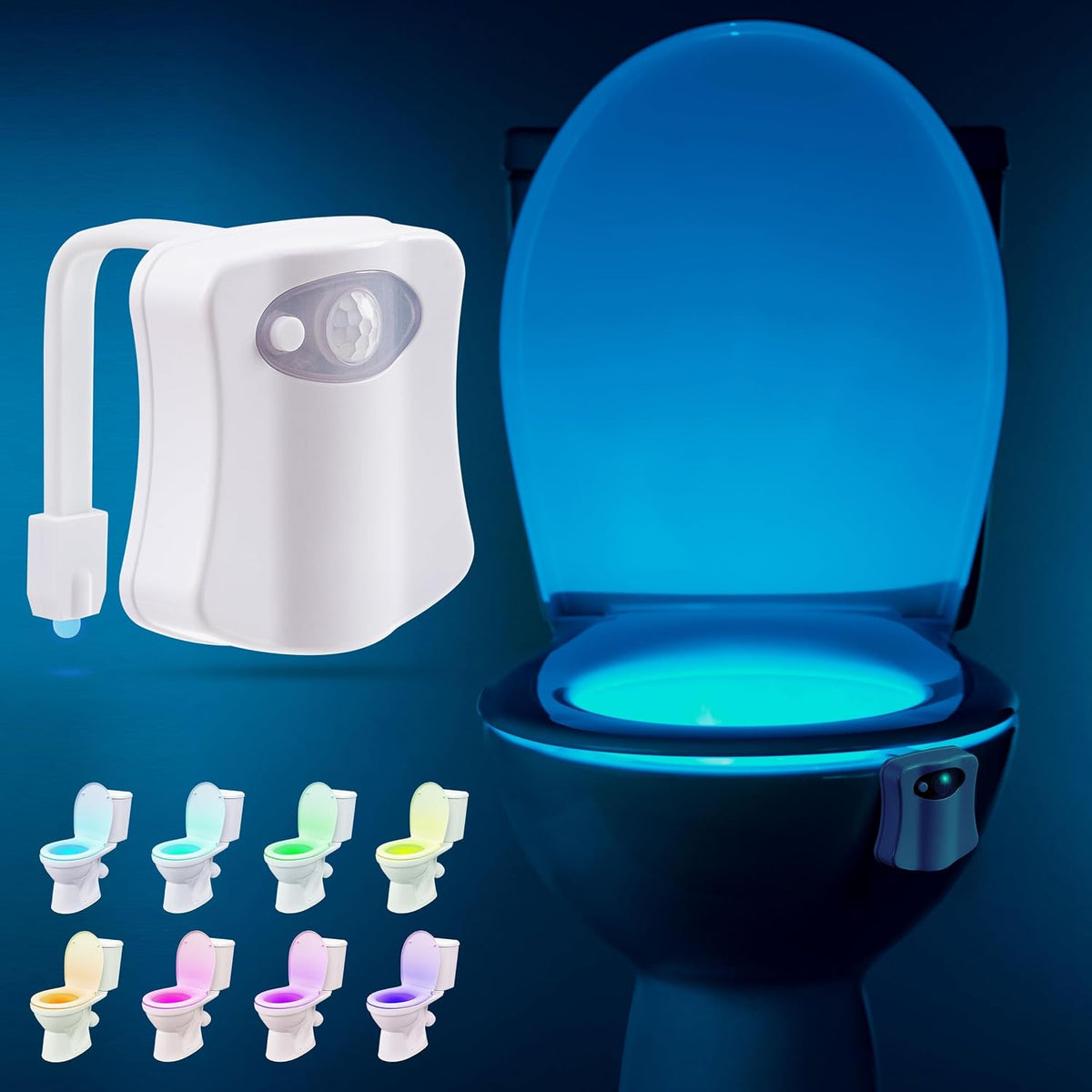 RainBowl Toilet Bowl Night Light, Motion Sensor, 8 Colors, LED