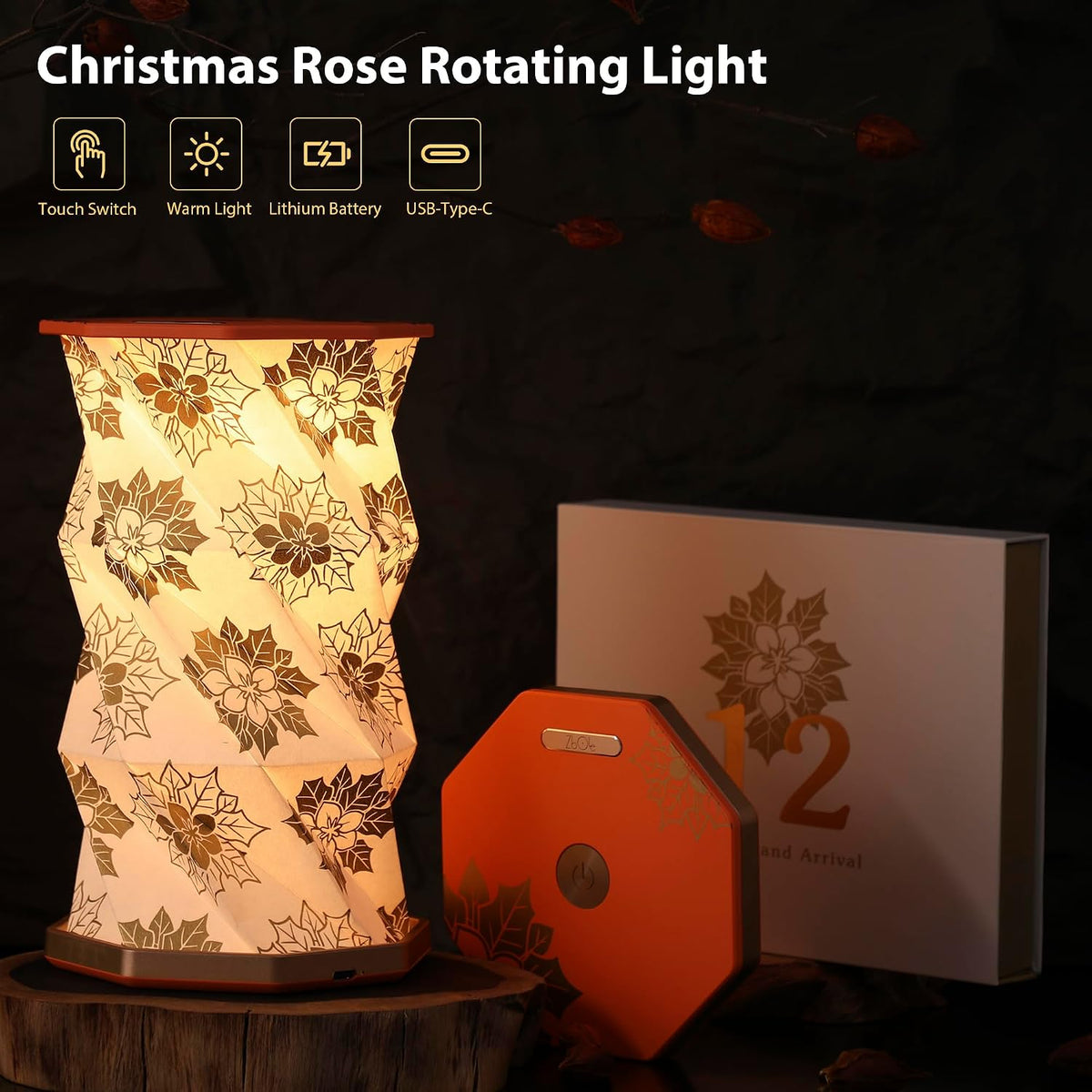 Birthday Flower Folding Lamp, Paper Lantern Lights, Japanese Gifts