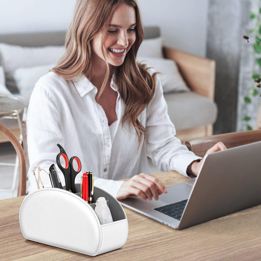 FINTIE Remote Control Holder with 9 Compartments Vegan Leather