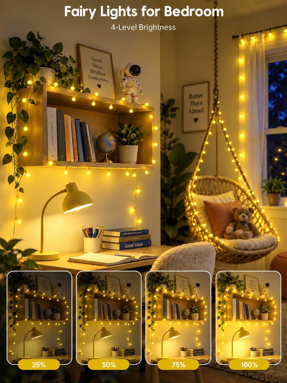 2PK 200LED 86FT Connectable Globe String Lights Indoor, Christmas Lights