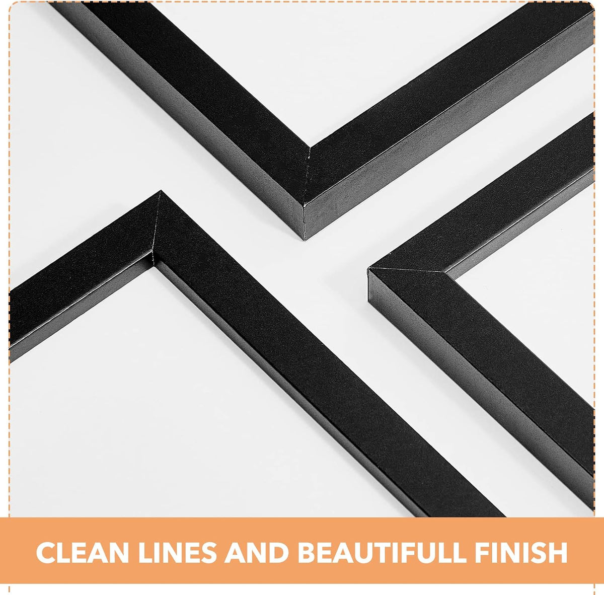 SYNTRIFIC 12x16 Black Picture Frames Set of 6, Matted to 8.5x11 with Mat